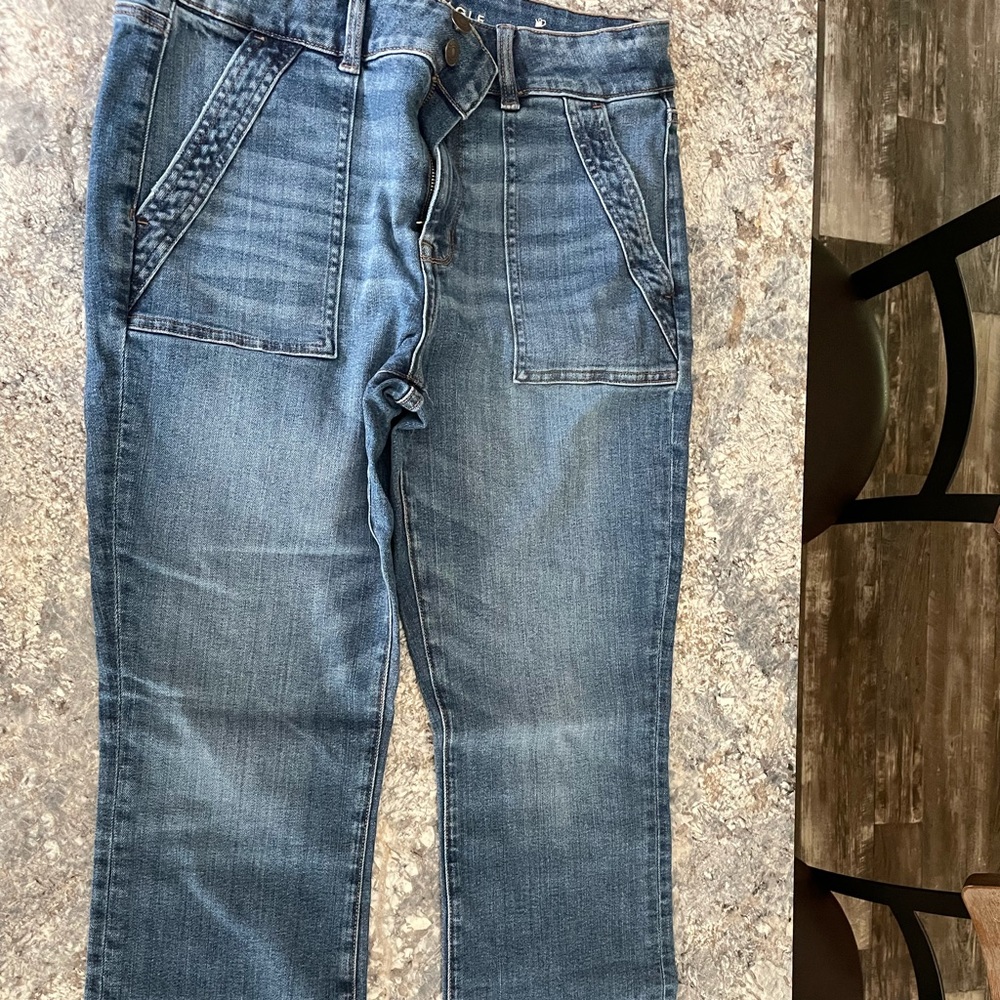 American Eagle high Rise Skinny Kick Crop 14 L.